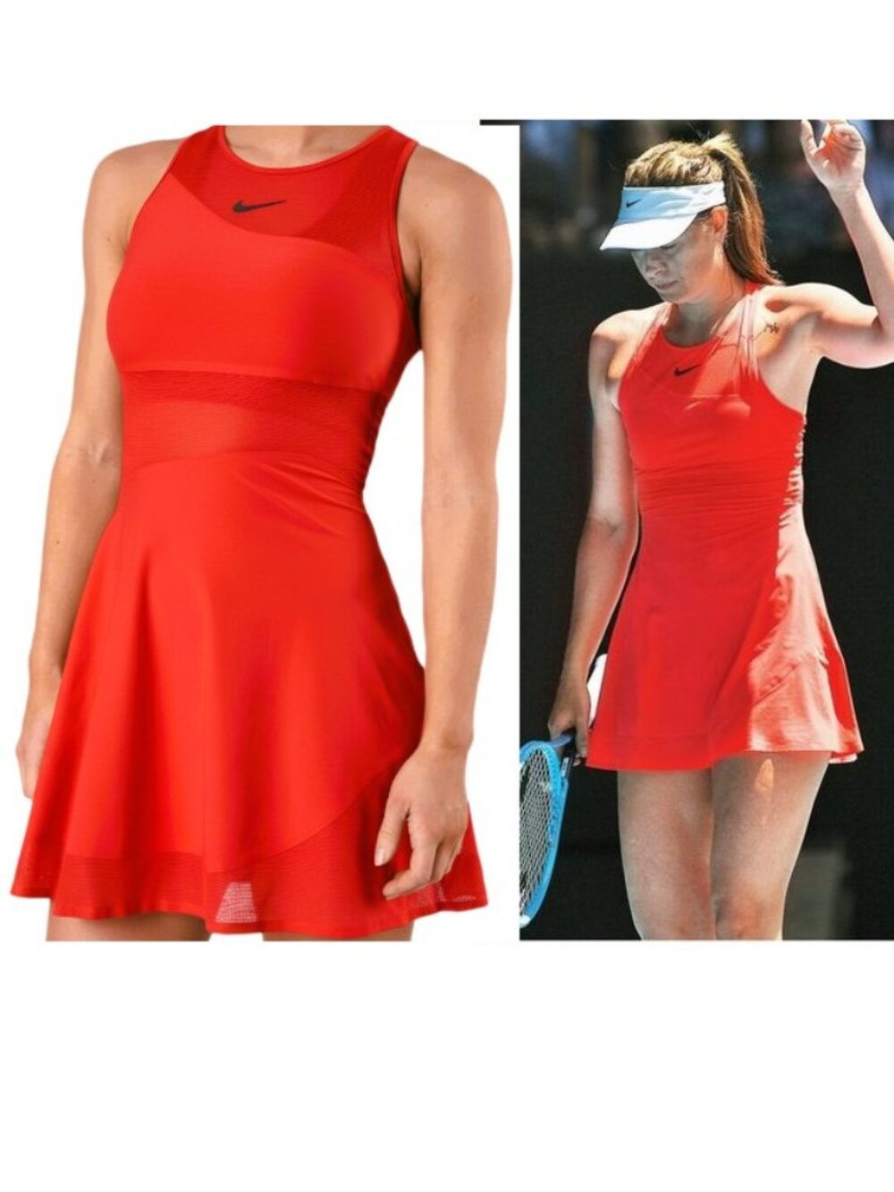 Nwt Nike Maria Sharapova Red Tennis Dress S Small